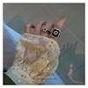 Brand retro sophisticated square zirconium from pearl, ring, flowered, on index finger
