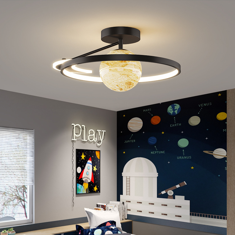 精灵儿童房卧室灯简约现代led吸顶灯书房灯星球灯创意个性大