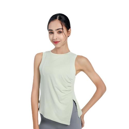 Cross-border Lulu women's yoga top summer sleeveless fitness backless dry-fit sport T-shirt exercise fitness clothing for women