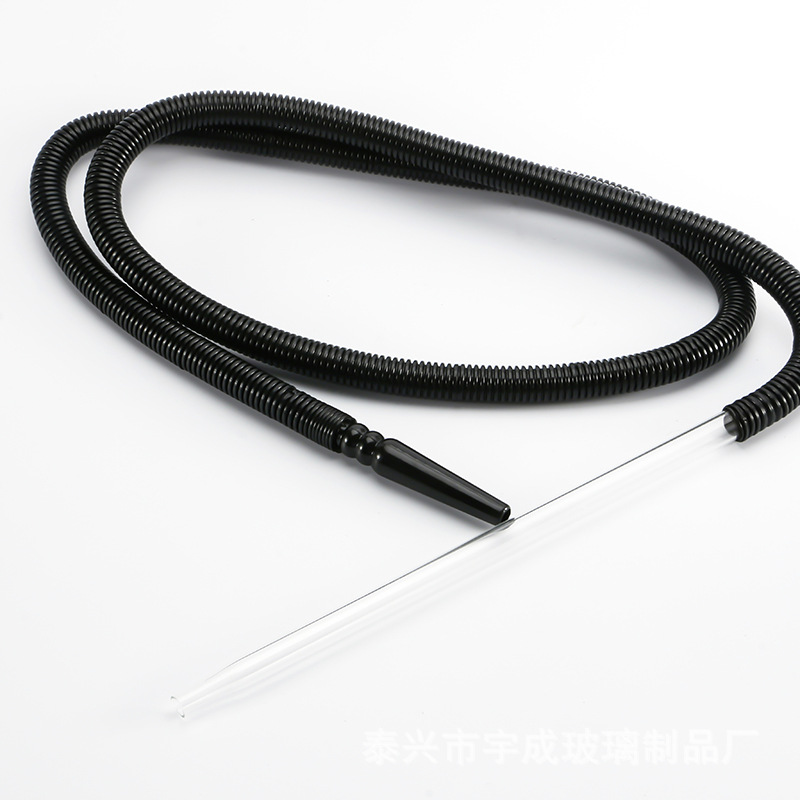 【宇成】玻璃水烟壶配件玻璃烟具烟枪吸管阿拉伯玻璃水烟管13*300