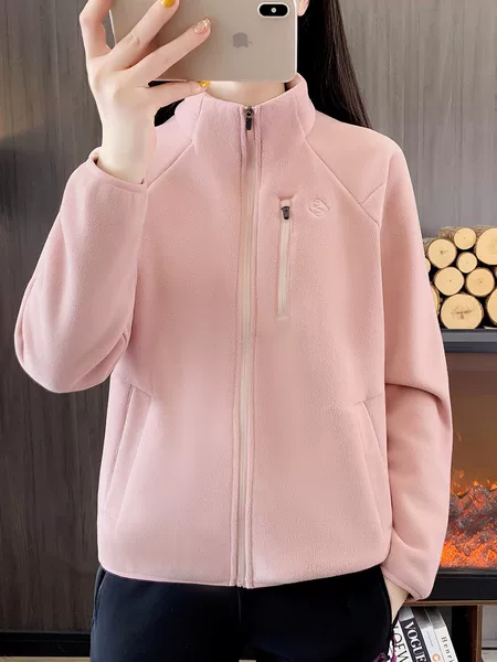 26R518 Women's Fleece Sweatshirt Cardigan for Autumn and Winter, Thickened Double-Sided Fleece, Can Be Worn as an Inner Layer or Outerwear