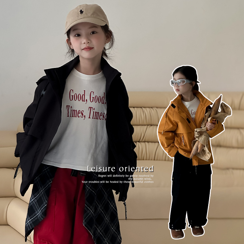 어린이 2024 새로운 봄 가을 후드 자켓 소녀 남녀 한국 패션 재킷 트렌디