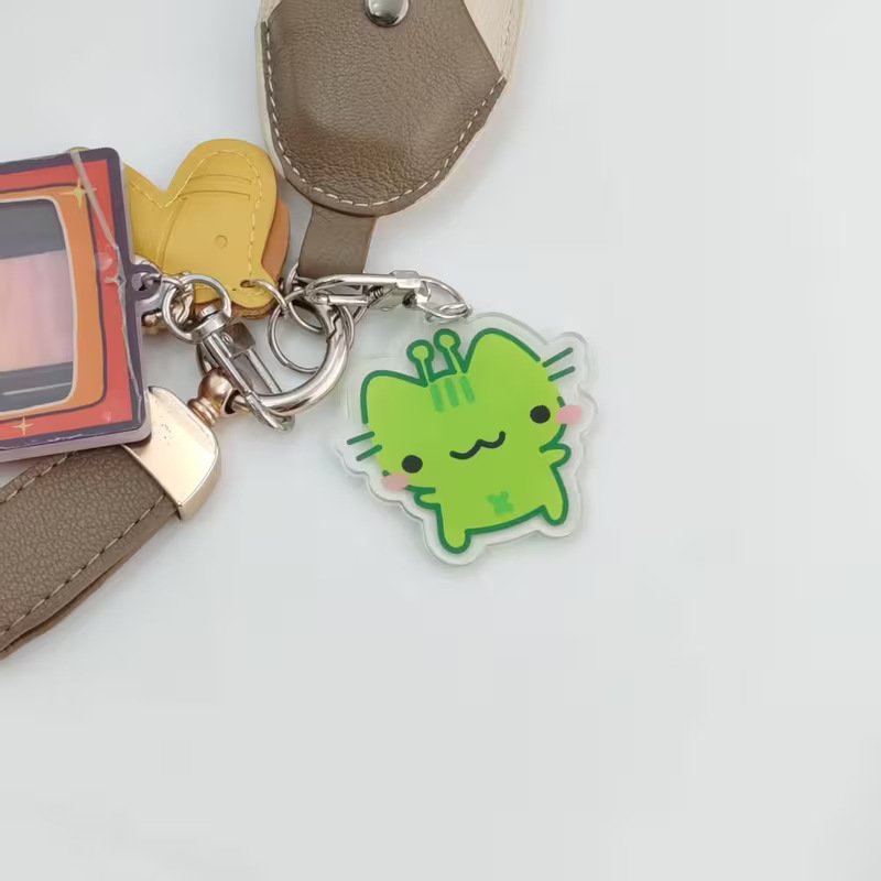 Colgantes creativos de líneas animadas perros colgantes lindos perros llaveros acrílicos para parejas regalos mochila decoración