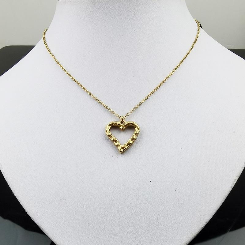 1 Piece Quantity Streetwear Moon Heart Shape Lock Stainless Steel Plating Pendant Necklace
