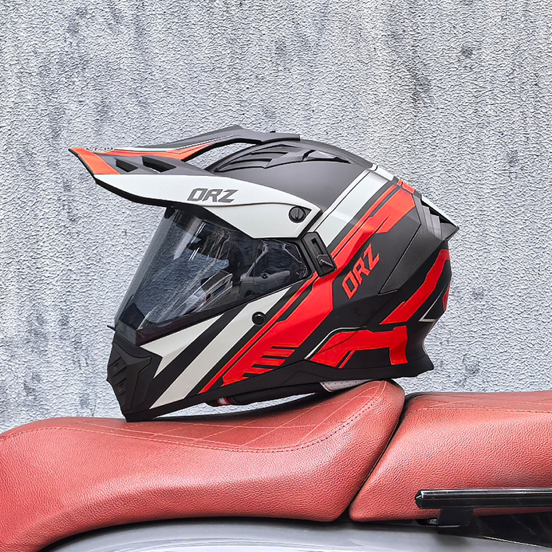 Cascos de Motocicleta Transfronterizos, Cascos de Carretera, Cascos de Una Sola Lente para Hombres y Mujeres, Cascos Integrales de Rally para Carretera y Todoterreno, Cascos para Viajes de Larga Distancia en Motocicleta