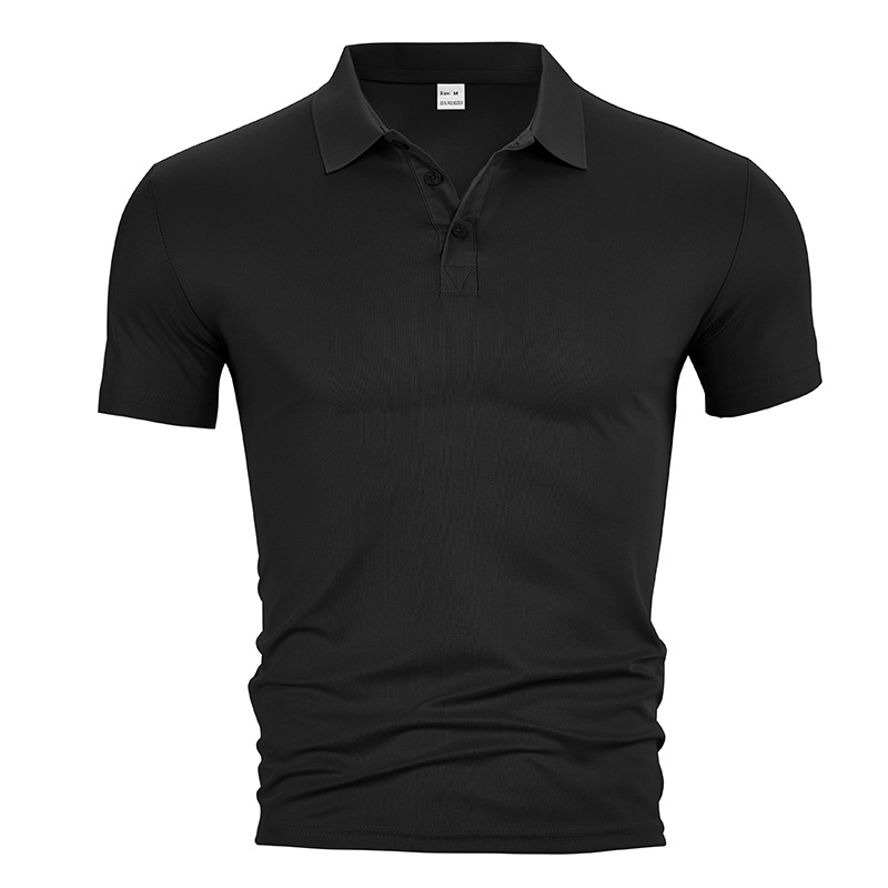 Polo de manga corta estadounidense transfronterizo AliExpress verano casual solapa color sólido joven hombre camiseta de negocios de secado rápido