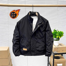 春秋季新款立领夹克衫男士韩版潮流纯色休闲潮牌百搭修身工装外套