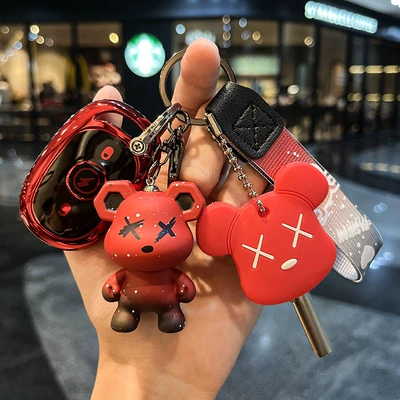 Car key bag Control Case Buckle - electric-car-h-vitality-red-single-shell-red-violent-bear-red-door-key-set