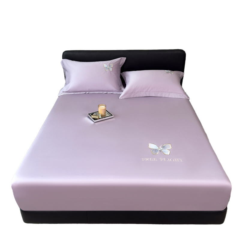 2025 nuevo estilo de lujo ligero de algodón de fibra larga sábana de algodón puro pieza individual 100 juego de cama de algodón cubierta protectora de colchón Simmons