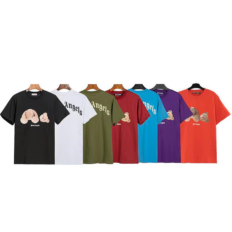 Cross-Border Foreign Trade Correct Version Palm Fashion Brand Headless Bear Short-Sleeve Palm Angels Shark Unisex Couple T-Shirt