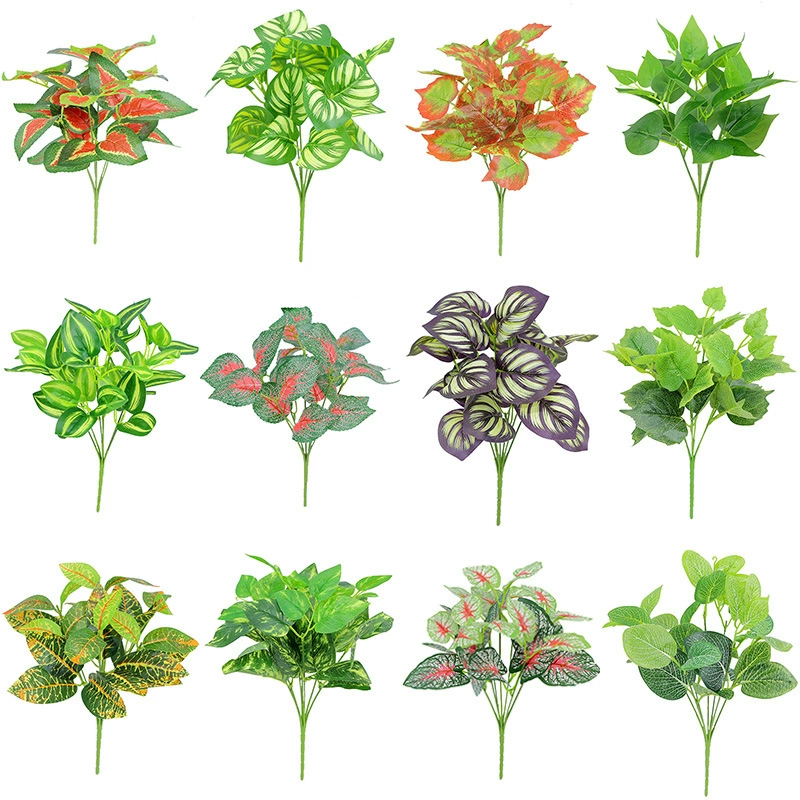 Моделирование зеленых растений, зеленых листьев, персидских листьев оптом, озеленение ландшафта, имитация растительной травы, перегородка, цветочная канавка