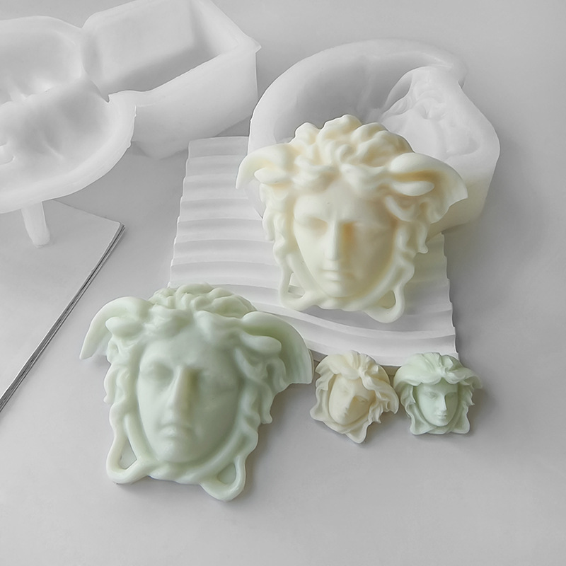 Jiahui Beauty Face Retrato Vela de aromaterapia Molde de silicona Molde de decoración de escritorio de yeso