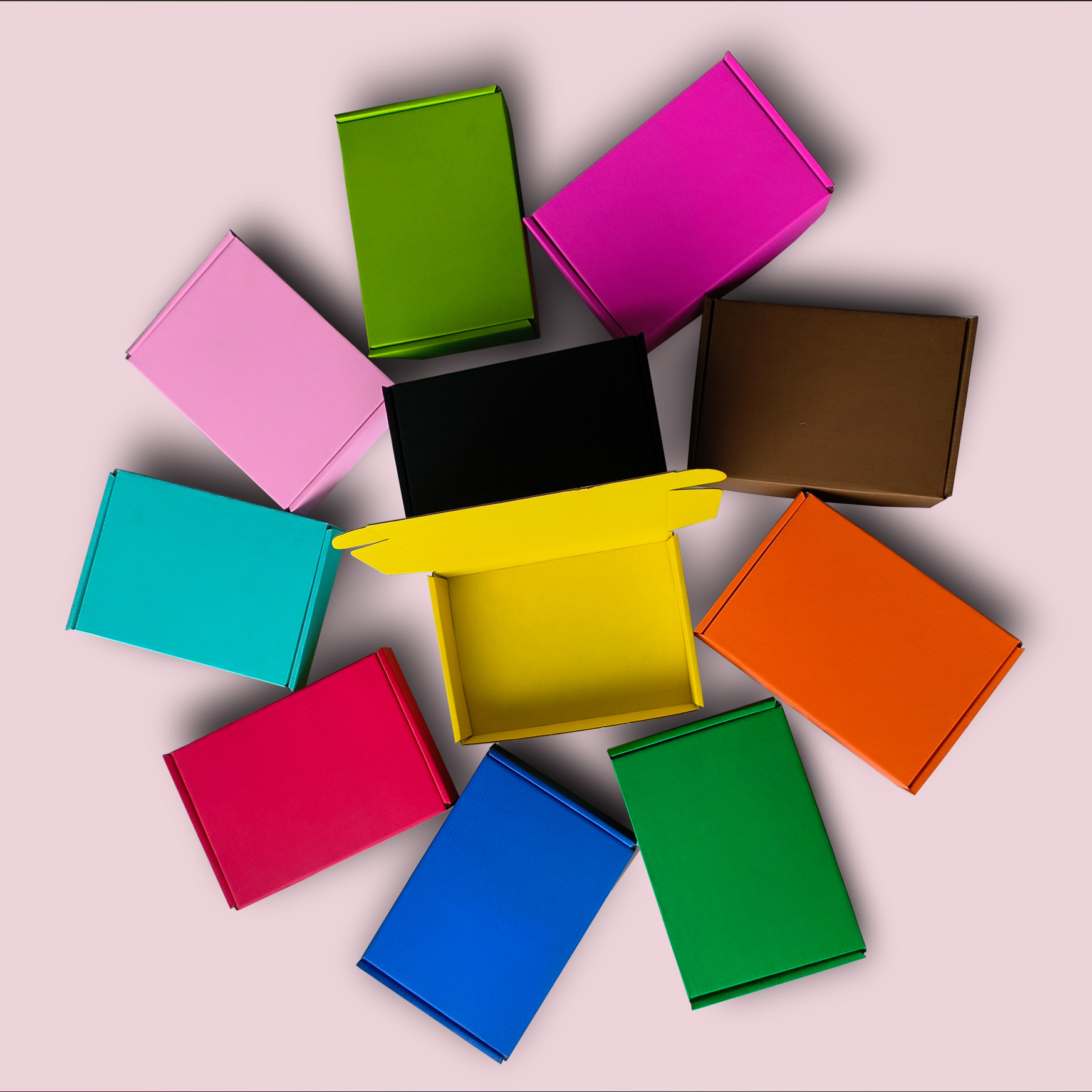 双面彩色内外同色飞机盒包装箱 快递盒子包装纸箱现货礼盒扁特别