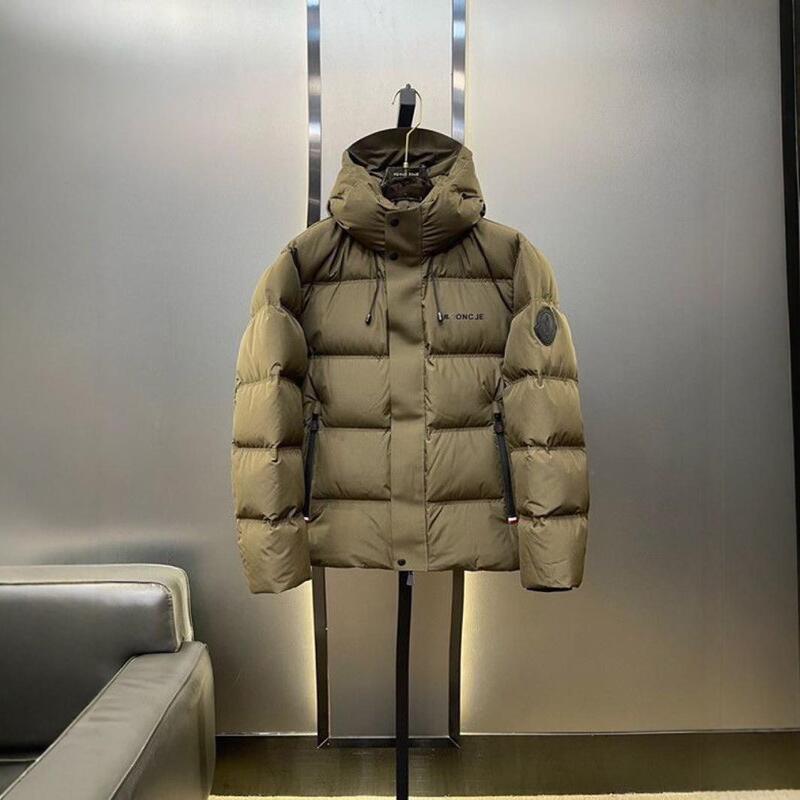 Workwear 90% White Duck down Jacket for Men, Loose Fit, Large Size, Short Style, Hooded, Winter Casual Style for Teenagers Workwear 90% White Duck down Jacket for Men, Loose Fit, Large Size, Short Style, Hooded, Winter Casual Style for Teenagers