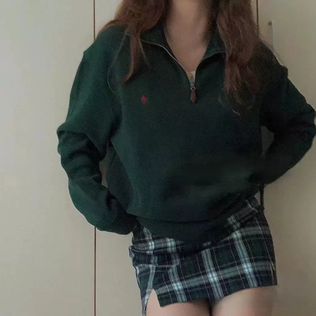 RL拉夫小马标美式复古半高领卫衣男女同款秋季长袖半拉链上衣外套