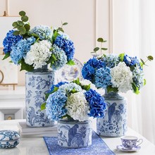 仿生干花绣球花仿真花蓝色保湿手感花束客厅摆件摆设插花装饰假花