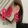0634 fluorescent rose red chain 925 silver needle