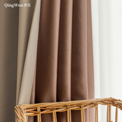 New style curtains, high-temperature setting milk tea color cashmere sheer curtains for blackout, sound insulation, warmth preservation, living room, bedroom, bay window