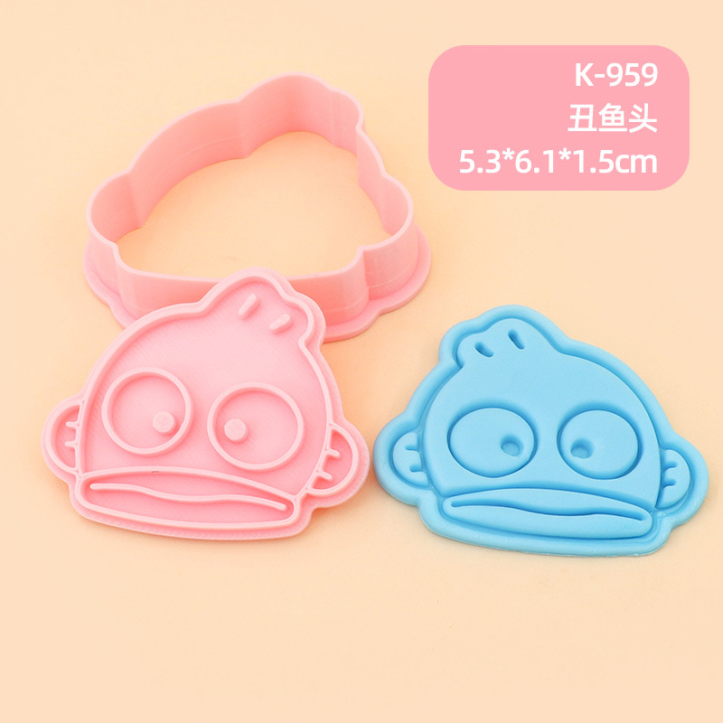 Molde de galletas de dibujos animados de pez payaso sirena Hanton herramienta de horneado de impresión de glaseado de galletas de prensa tridimensional