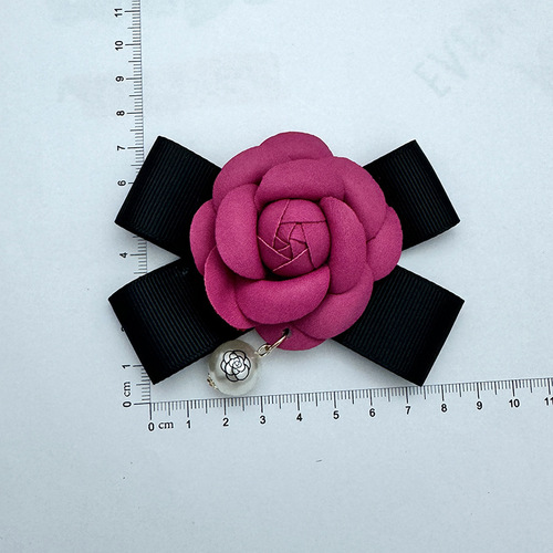 Korean new style handmade diamond pearl bow DIY mobile phone case material headwear accessories embossed leather camellia