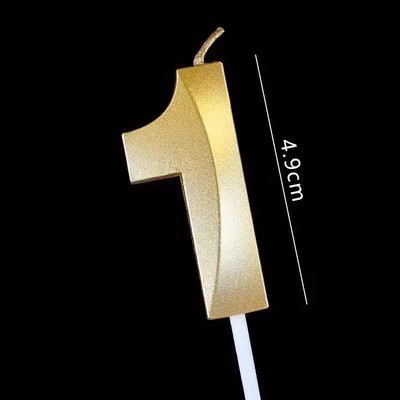 Vela de cumpleaños digital dorada, decoración de pasteles de cumpleaños para niños, decoración de postres de fiesta de celebridades de Internet, complemento de mesa