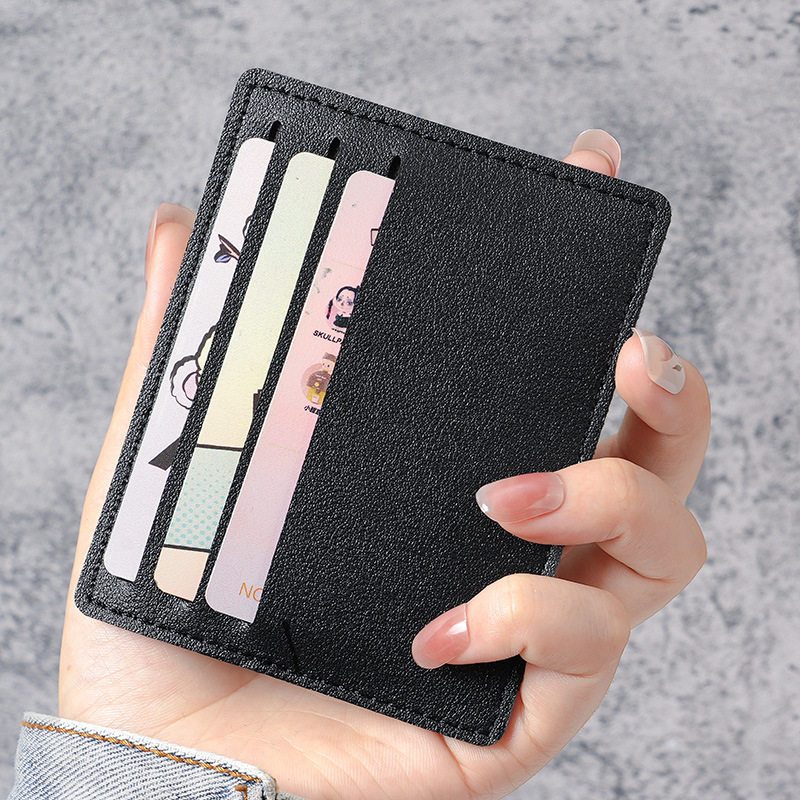 Petit porte-cartes pour femme, petit porte-cartes ultra-mince, porte-cartes bancaire, porte-cartes anti-démagnétisation portable monobloc pour homme_voghion.com