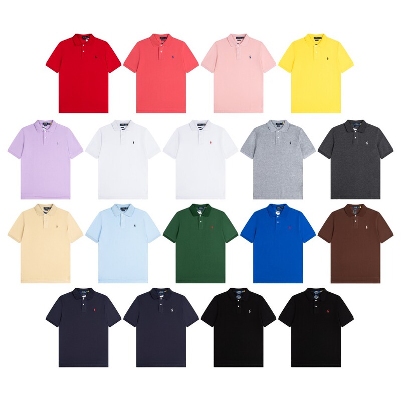 [High-End Version] Rl Ralph Lauren Embroidered Classic Basic Polo Short-Sleeve Loose T-Shirt for Men and Women