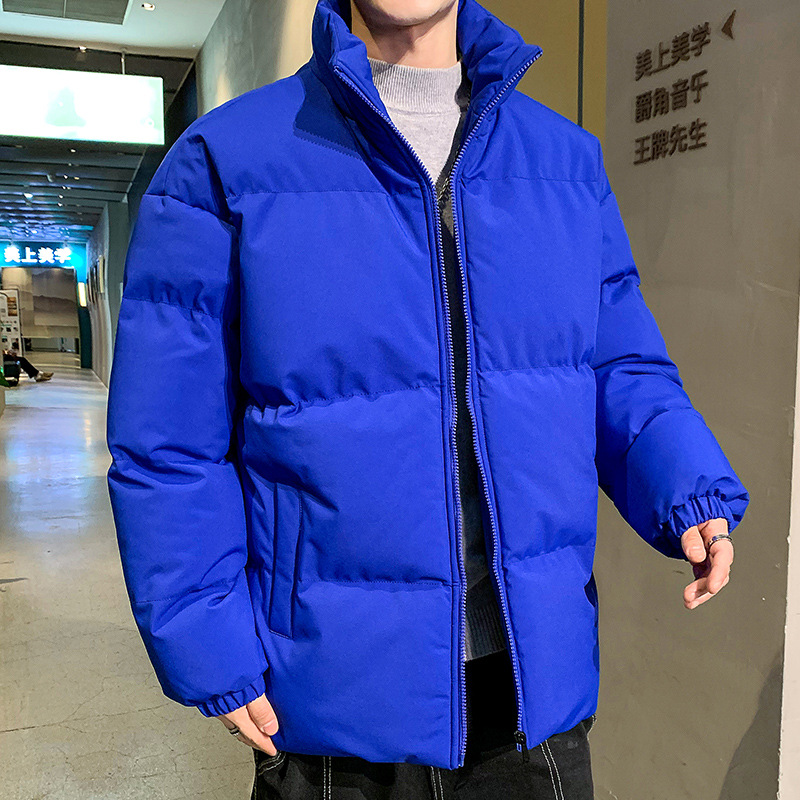 Abrigo de invierno para hombre nuevo abrigo de algodón acolchado estilo coreano moda juvenil más tamaño casual todo-fósforo collar de pie engrosado abajo abrigo de algodón acolchado