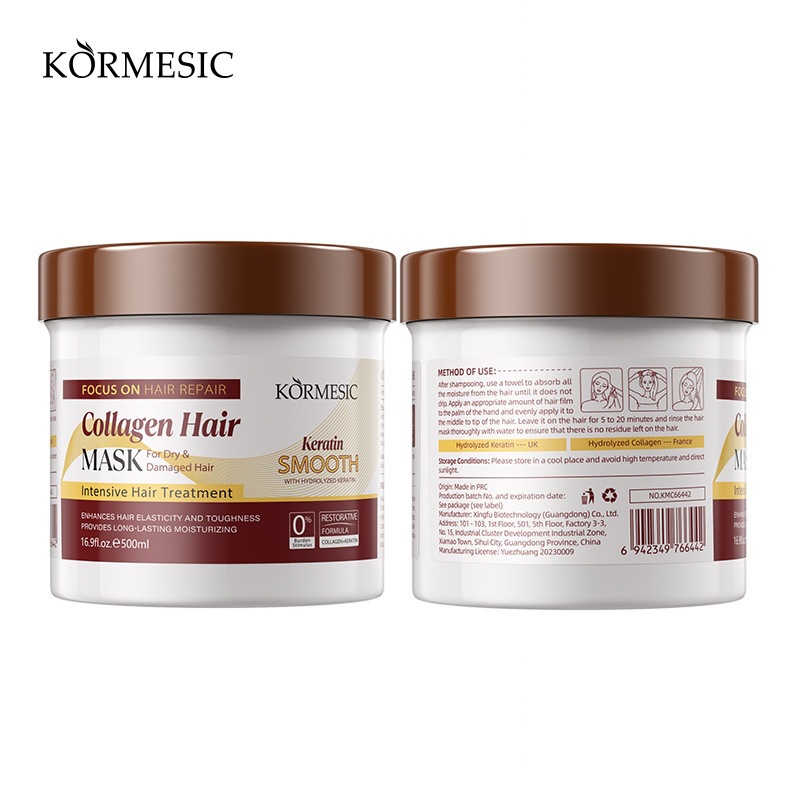 KORMESIC colágeno máscara de cabello máscara de cabello cuidado de cabello suave fábrica de comercio exterior al por mayor