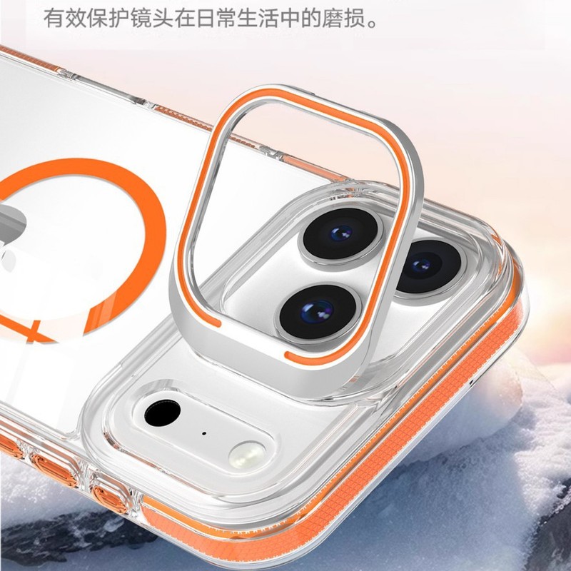 新款适用iPhone17promax手机壳镜框支架透明磁吸苹果16防摔保护套|undefined