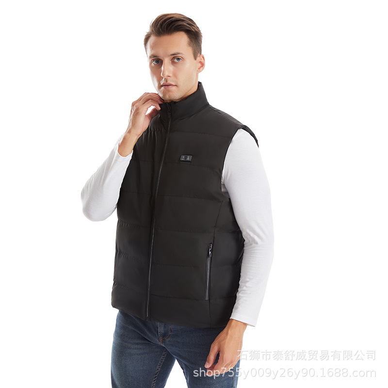 Chaleco calefactor nuevo del fabricante, chaleco calefactor eléctrico de 15 zonas de control dual de invierno, chaleco calefactor eléctrico inteligente casual para hombres
