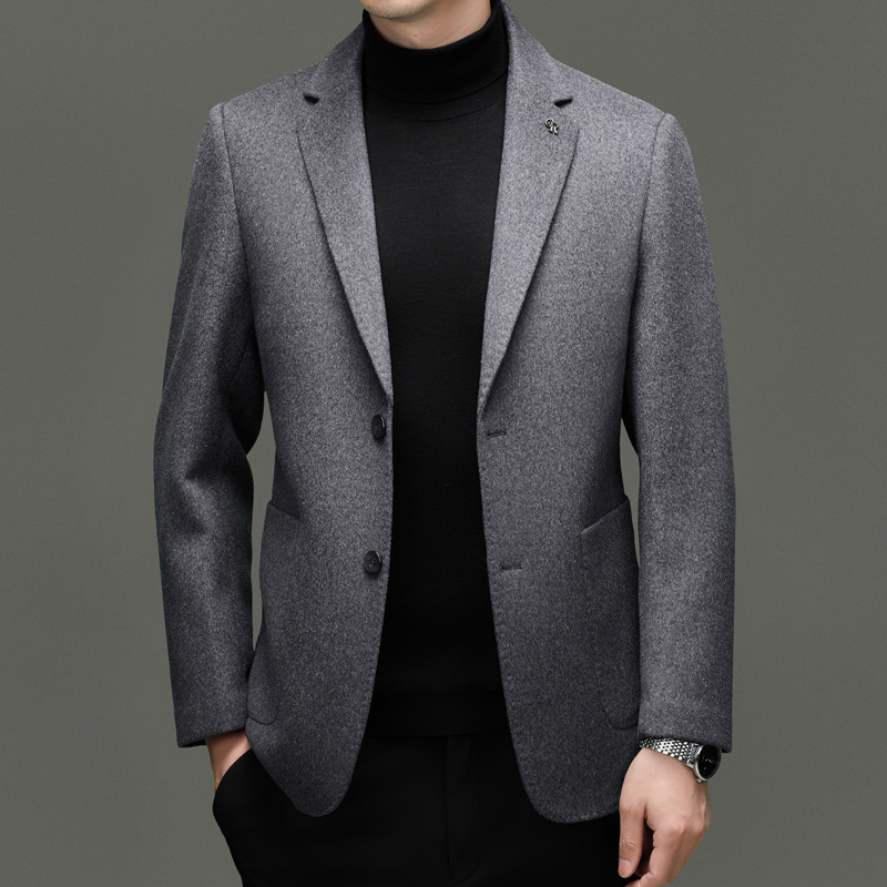 Versatile Suit, High-End Double-Sided Woolen Suit, Men's Business Casual Professional Single Suit, Autumn and Winter Woolen Suit