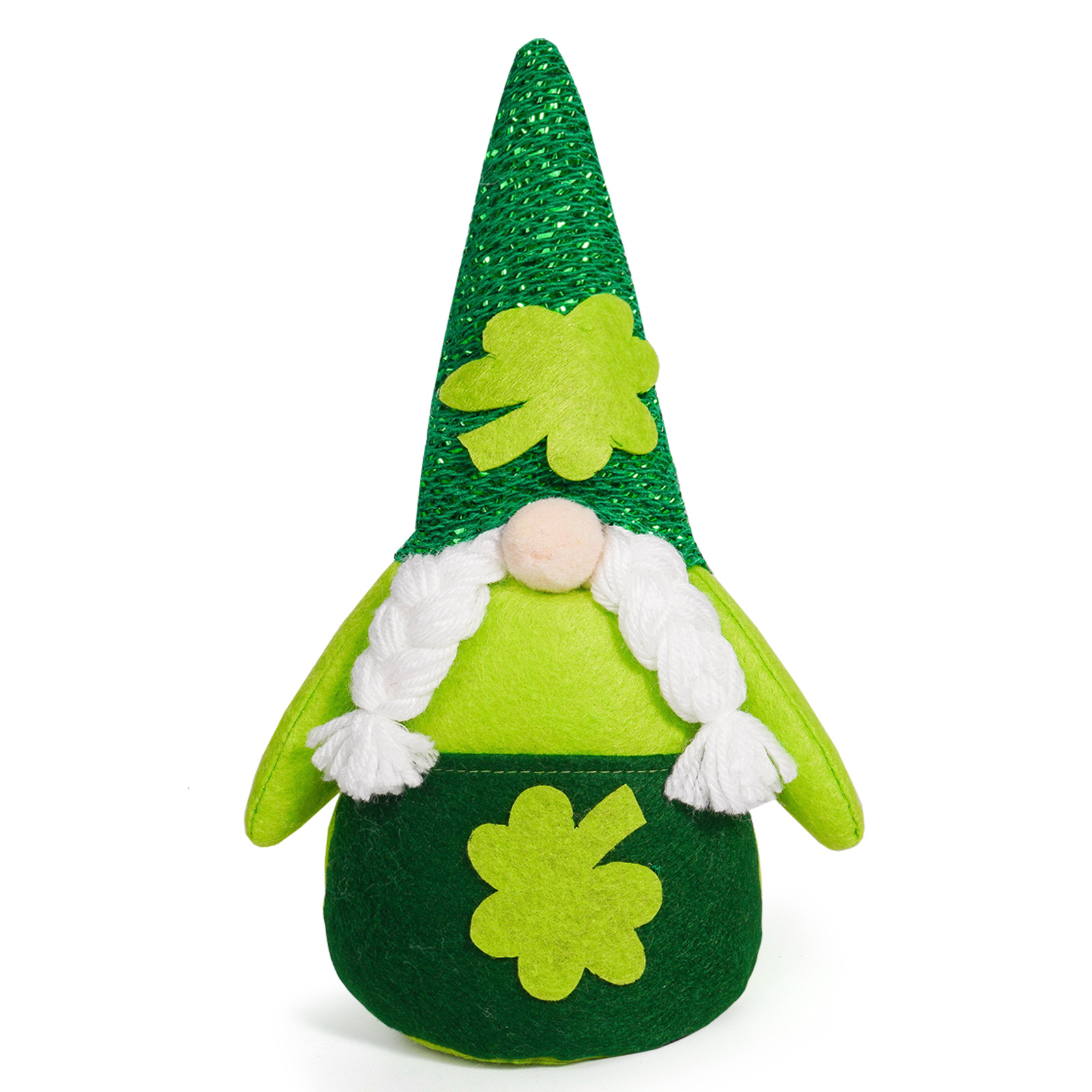 Nuevos productos transfronterizos Día de San Patricio muñecas sin cara decoraciones Festival de hojas verdes trébol piernas largas ornamentos Rudolph