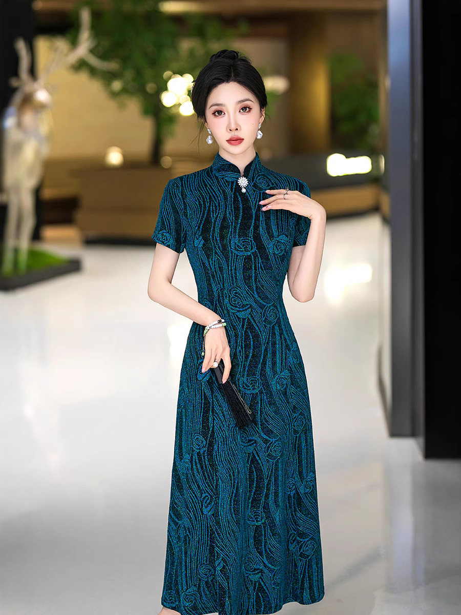 Long spring retro cheongsam