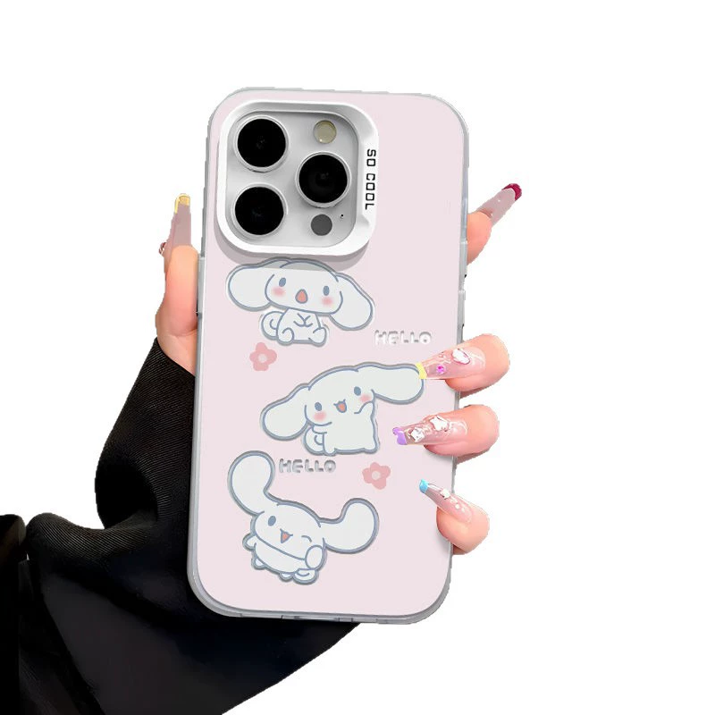 Ярко-розовый мультяшный чехол для iPhone, совместим с Apple, iPhone15, 15 Pro Max
