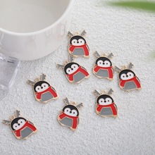 圣诞企鹅 欧美跨境 滴油小吊饰 diy配饰 合金饰品配件 S1110