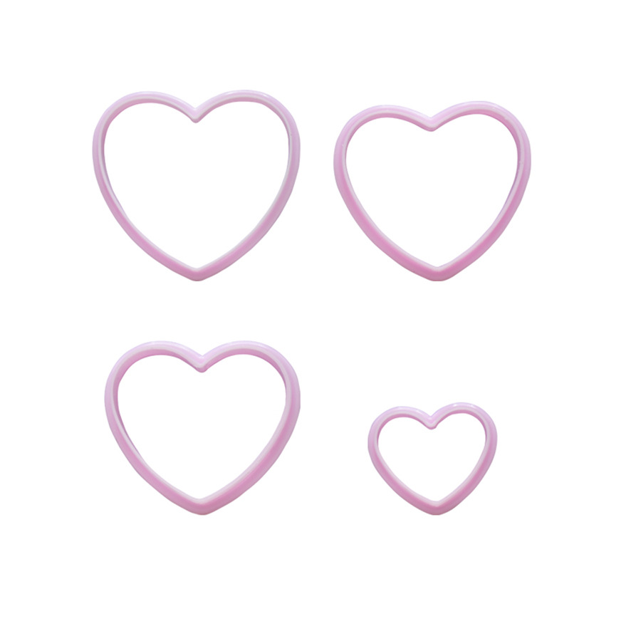 Molde de corte de galletas de amor Molde de plástico en forma de corazón Herramienta de horneado de simulación Molde de arcilla de pastel de fondant