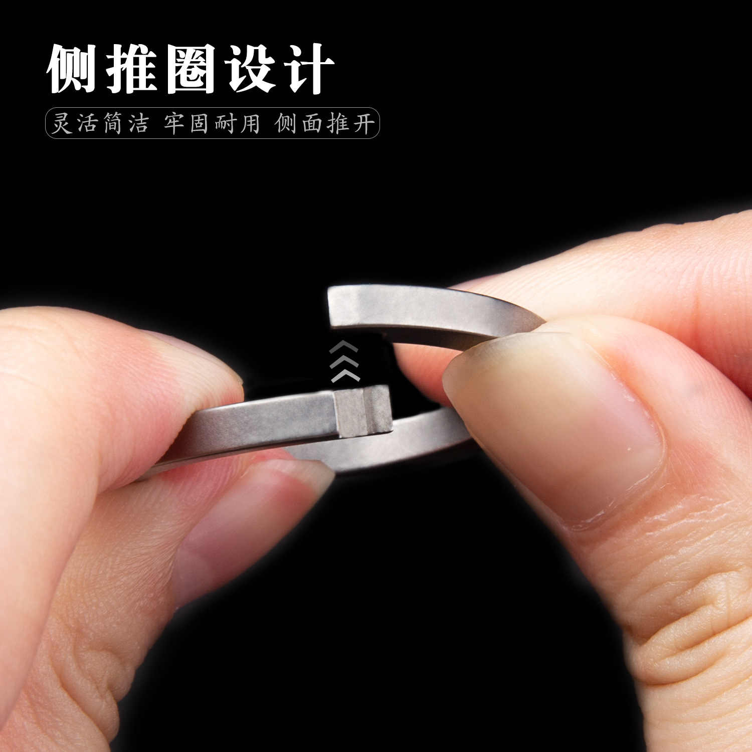 Llavero de aleación de titanio llavero redondo tamaño fino llavero simple mini hebilla