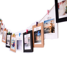 EACH PARTY 10Pcs Paper Frame with Clips 3/4/5/6/7 Inch Wall