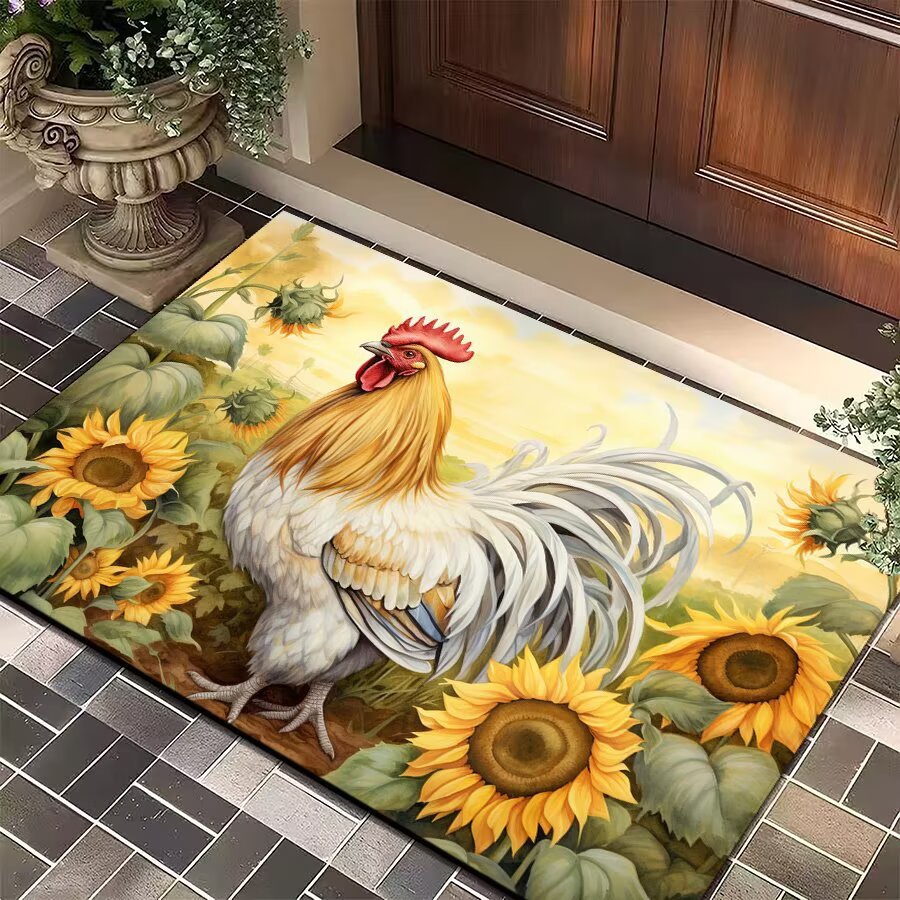 Mud de diatomeas Amazon emitió una alfombra de piso de gallo grande estadounidense transfronteriza, alfombrilla de entrada para puerta, alfombrilla de cocina resistente a las manchas