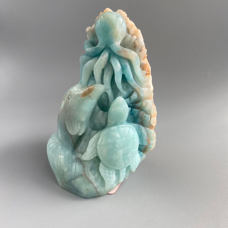 天然亚马逊多种动物手工雕刻件桌面摆件手工雕刻件装饰 图 4