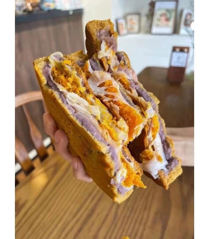 タロイモ餅大月餅潮山ネットセレブスナック紫芋ミートフロス塩卵黄中秋節広東風卸売|undefined