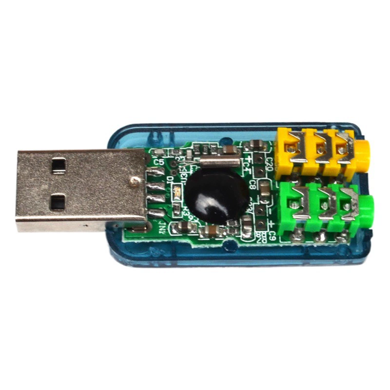 USB-звуковая карта с импортным чипом, USB-аудиоадаптер для наушников и микрофона, для настольных ПК и ноутбуков, для прямых трансляций