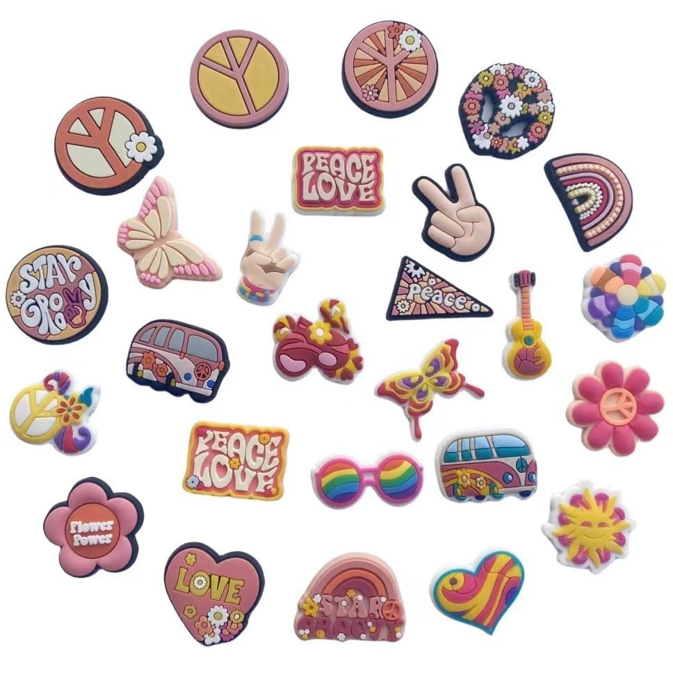 Peace Love серия дырочная обувь цветок обувь ПВХ Пряжка для обуви отверстие аксессуары для обуви аксессуары трансграничные эксклюзивные для горячей продажи