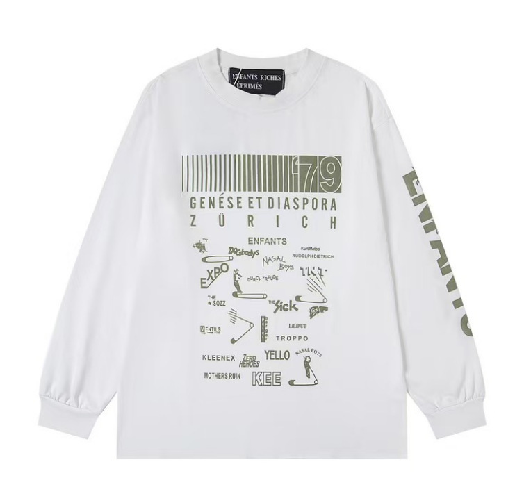 憂鬱な富の第二世代レトロキャラクターアバタープリントハイストリート長袖Tシャツ男性と女性のためのルーズトレンディなブランドパーカースウェットシャツ|undefined