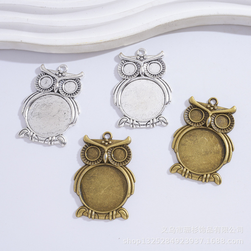 Antique Green/Antique Silver 10g Owl Base with 25mm Insert DIY Jewelry Accessories Direct from Manufacturer Antique Green/Antique Silver 10g Owl Base with 25mm Insert DIY Jewelry Accessories Direct from Manufacturer