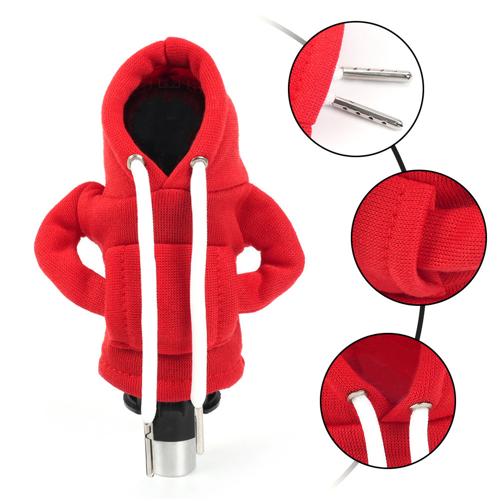 Cross-Border Creative Car Gear Handle Cover, Car Gear Cover, Sweatshirt, Transmission Gear Handle Protective Cover, Car Interior Decoration