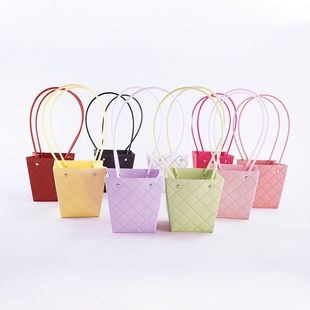 Macaron Waterproof Paper Bag Teacher's Day Flower Arrangement Small Basket Flower Bag Floral Tote Flower Box Fashion Tote Bag
