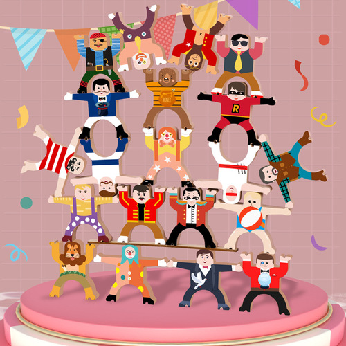 Doll balance building blocks Hercules stack high children's educational interactive building blocks toy character Jenga