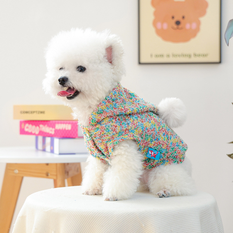2025秋冬新款宠物小型犬幼犬快乐狗狗猫咪服饰彩色糖豆帽衫|undefined